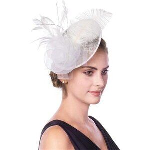 Women's Fascinators Feathers Headband White